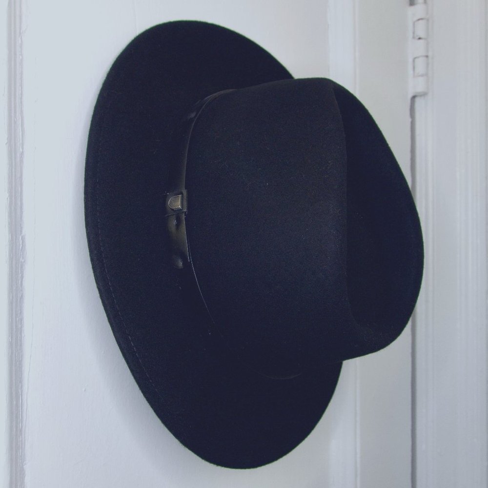 Brixton Messer Black Felt Wide Brim Fedora